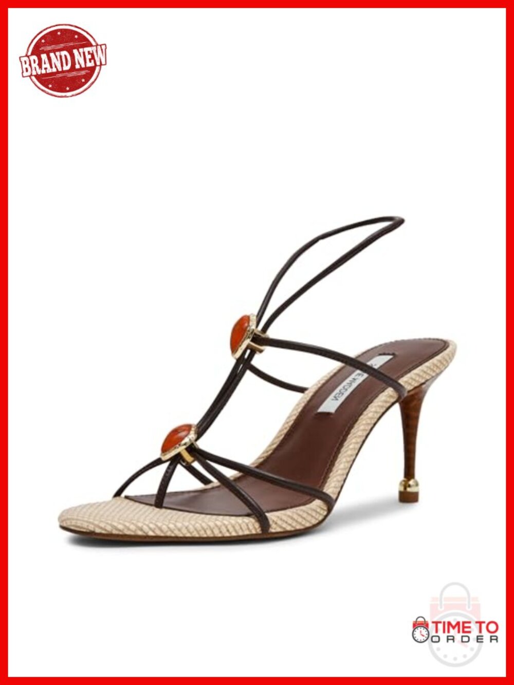 Steve Madden Ramos Heeled Sandal Stiletto Open Toe Slingback Slip On